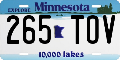 MN license plate 265TOV