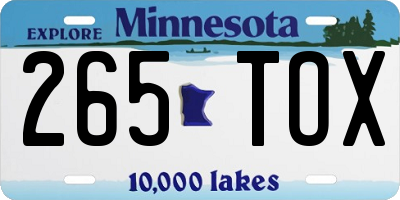 MN license plate 265TOX