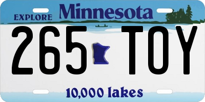 MN license plate 265TOY