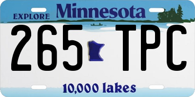 MN license plate 265TPC