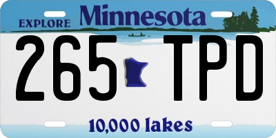 MN license plate 265TPD