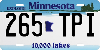 MN license plate 265TPI