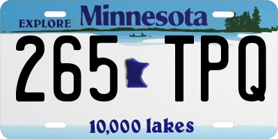 MN license plate 265TPQ