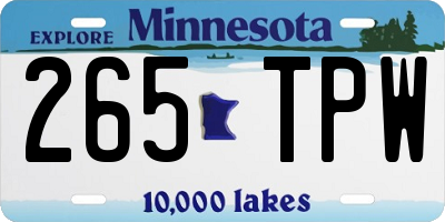 MN license plate 265TPW