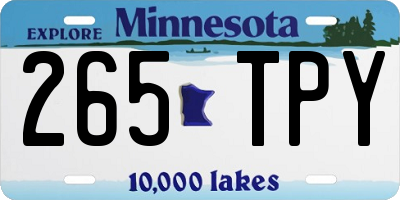 MN license plate 265TPY
