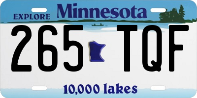 MN license plate 265TQF