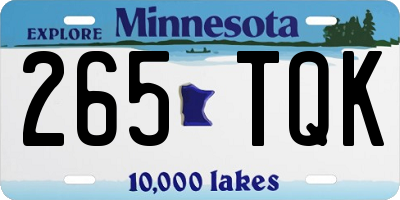 MN license plate 265TQK