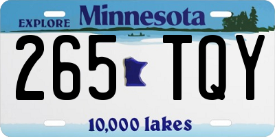 MN license plate 265TQY