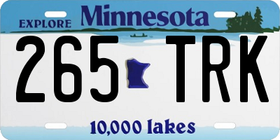 MN license plate 265TRK