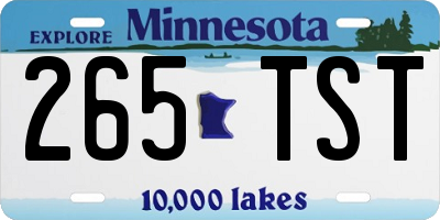 MN license plate 265TST