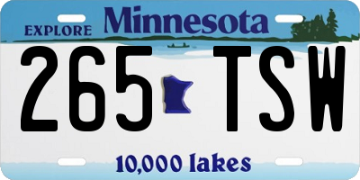 MN license plate 265TSW