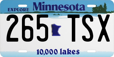 MN license plate 265TSX