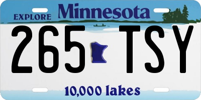MN license plate 265TSY