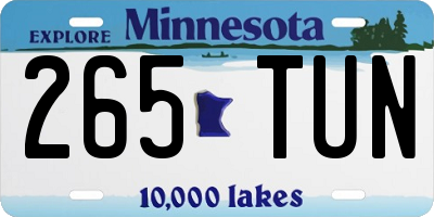 MN license plate 265TUN