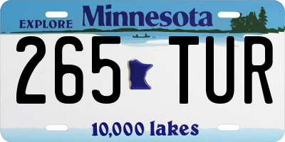 MN license plate 265TUR