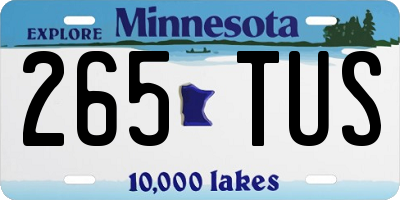 MN license plate 265TUS