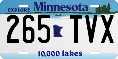 MN license plate 265TVX