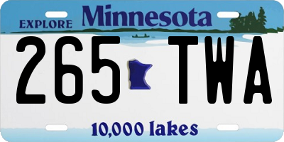 MN license plate 265TWA