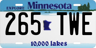 MN license plate 265TWE