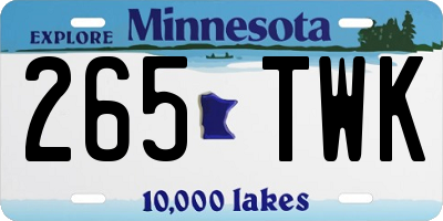 MN license plate 265TWK