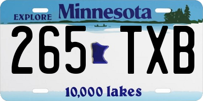 MN license plate 265TXB