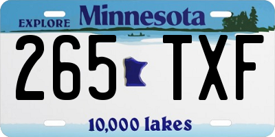MN license plate 265TXF