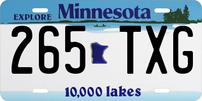 MN license plate 265TXG