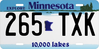 MN license plate 265TXK