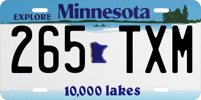 MN license plate 265TXM