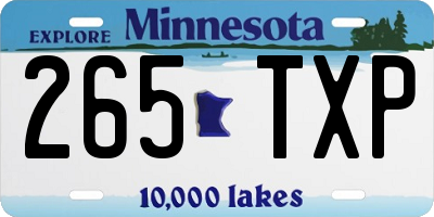 MN license plate 265TXP