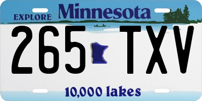 MN license plate 265TXV