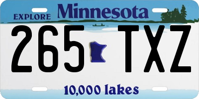 MN license plate 265TXZ