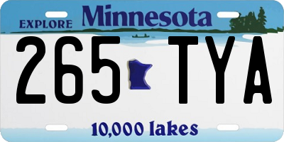 MN license plate 265TYA