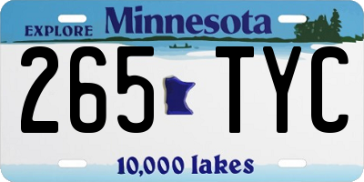 MN license plate 265TYC