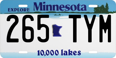 MN license plate 265TYM