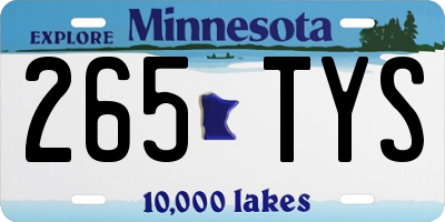 MN license plate 265TYS