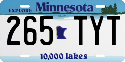 MN license plate 265TYT
