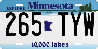 MN license plate 265TYW