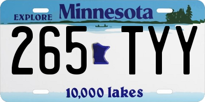 MN license plate 265TYY