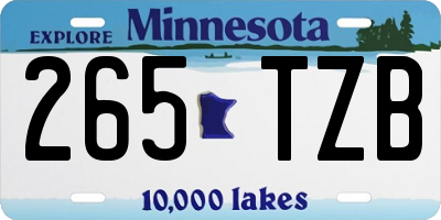MN license plate 265TZB