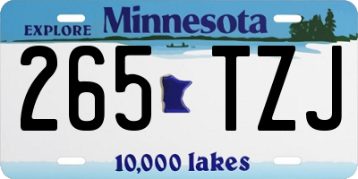 MN license plate 265TZJ