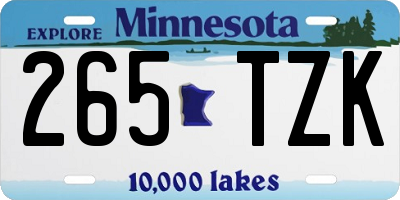 MN license plate 265TZK