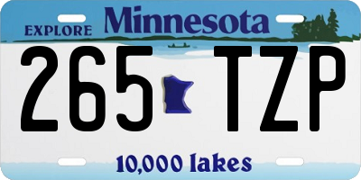 MN license plate 265TZP