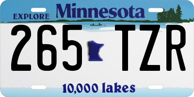 MN license plate 265TZR