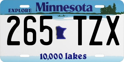 MN license plate 265TZX