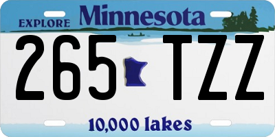 MN license plate 265TZZ