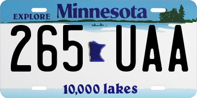 MN license plate 265UAA