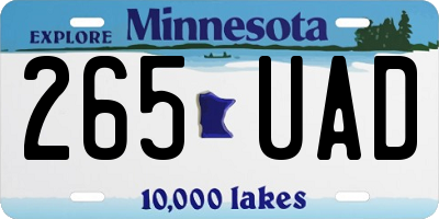 MN license plate 265UAD