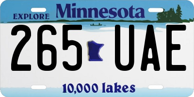 MN license plate 265UAE