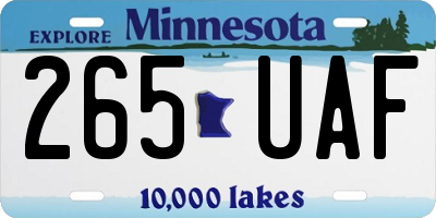 MN license plate 265UAF